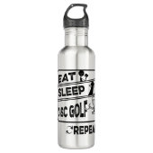 Schijf Golf Eat Sleep Herhalen Waterfles (Voorkant)