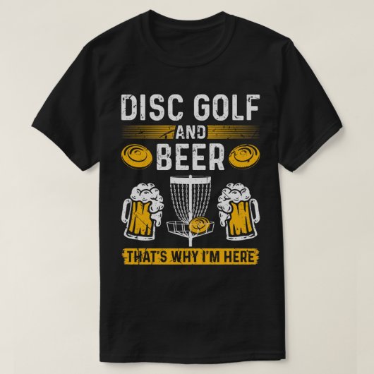 Schijf Golf en Beer Funny Golf-schijf T-shirt (Design voorkant)