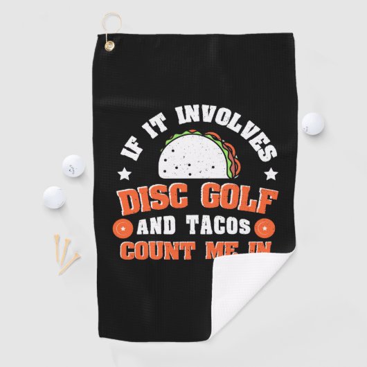 Schijf Golf en Tacos tellen me in Golfhanddoek (Insitu)