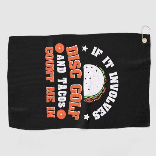 Schijf Golf en Tacos tellen me in Golfhanddoek (Horizontaal)
