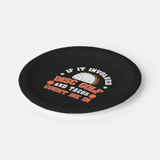 Schijf Golf en Tacos tellen me in Papieren Bordje (Gekanteld)