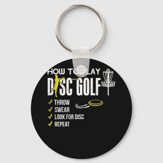 Schijf Golf Frisbee Disk Humor afspelen Sleutelhanger (Voorkant)