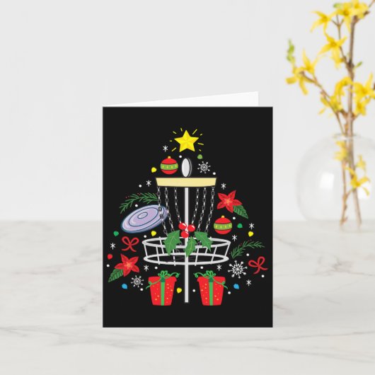 Schijf Golf Frisbee-kerstsierboom Funny Gi Kaart (Gele Bloem)