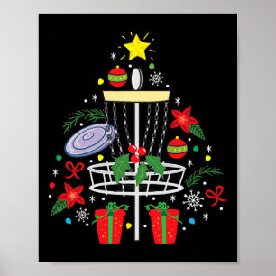 Schijf Golf Frisbee-kerstsierboom Funny Gi Poster