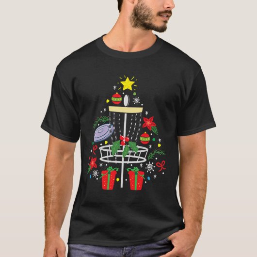Schijf Golf Frisbee-kerstsierboom Funny Gi T-shirt (Voorkant)