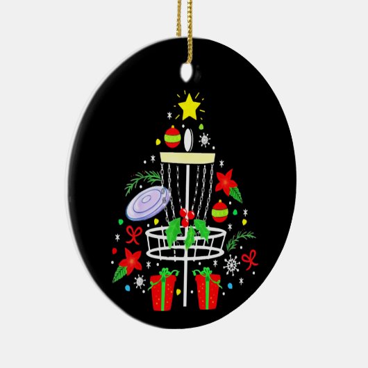 Schijf Golf Frisbee-kerstsierboom Funny Keramisch Ornament (Rechts)