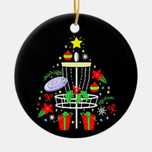 Schijf Golf Frisbee-kerstsierboom Funny Keramisch Ornament