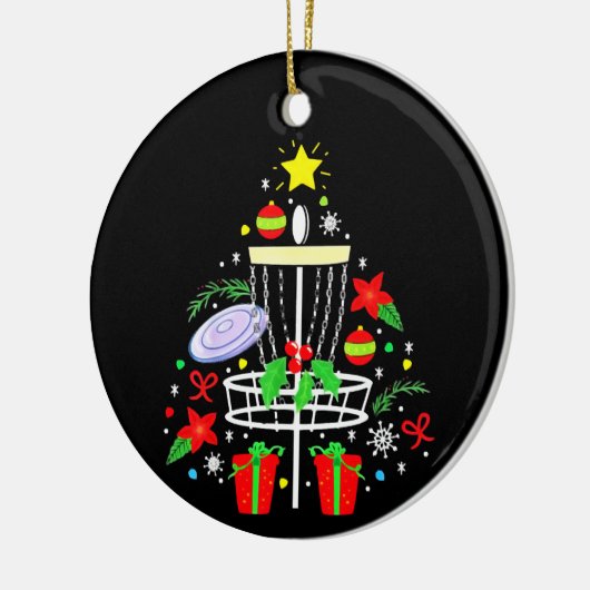 Schijf Golf Frisbee-kerstsierboom Funny Keramisch Ornament (Links)
