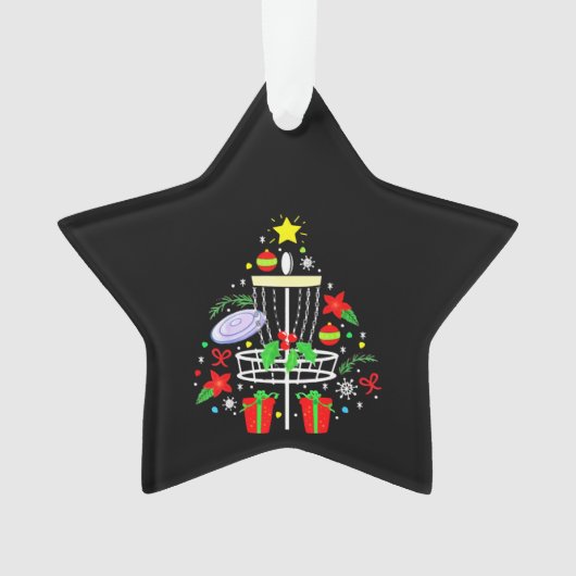 Schijf Golf Frisbee-kerstsierboom Funny Ornament (voorkant)