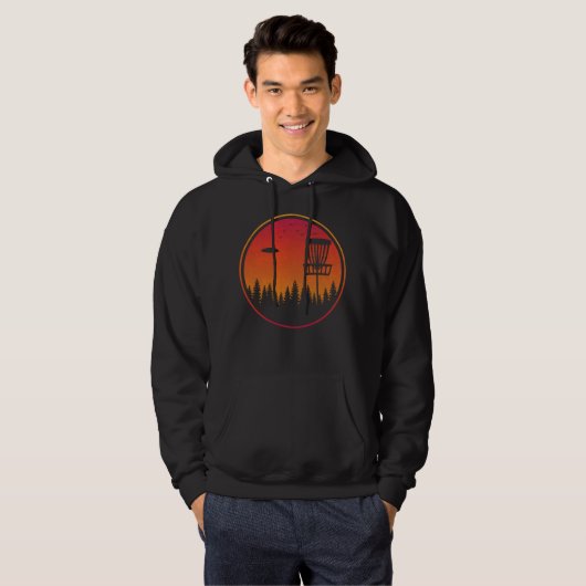  schijf Golf Frisbee Player Retro Hoodie (Voorkant volledig)