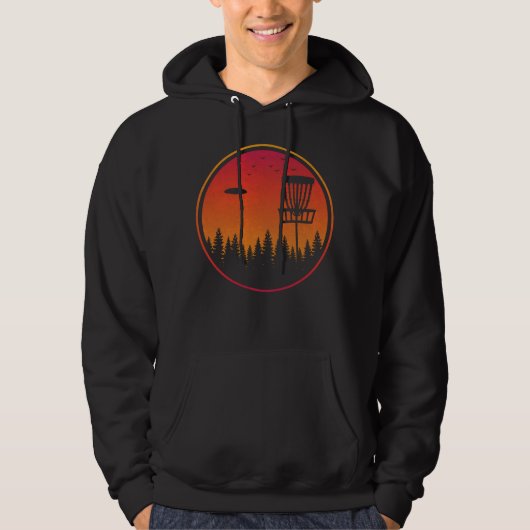  schijf Golf Frisbee Player Retro Hoodie (Voorkant)