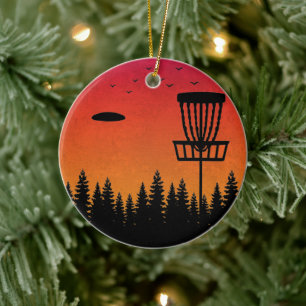 schijf Golf Frisbee Player Retro Keramisch Ornament