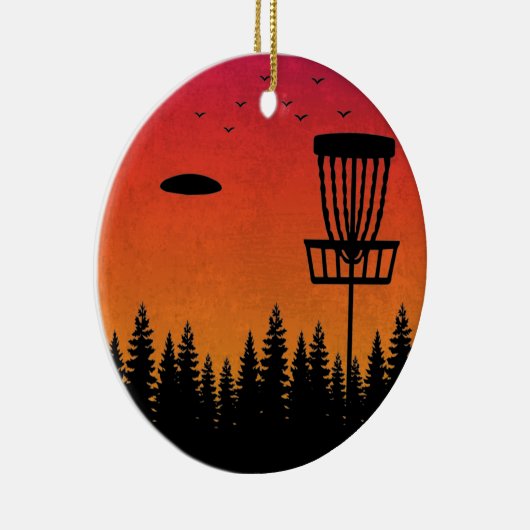  schijf Golf Frisbee Player Retro Keramisch Ornament (Rechts)