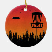  schijf Golf Frisbee Player Retro Keramisch Ornament (Voorkant)