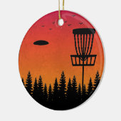  schijf Golf Frisbee Player Retro Keramisch Ornament (Links)