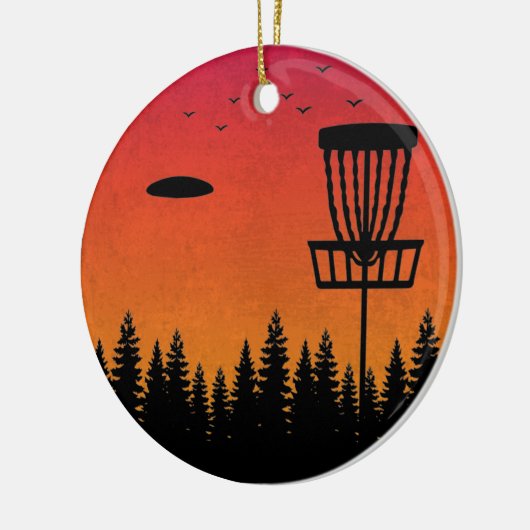  schijf Golf Frisbee Player Retro Keramisch Ornament (Links)