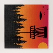 schijf Golf Frisbee Player Retro Legpuzzel (Horizontaal)