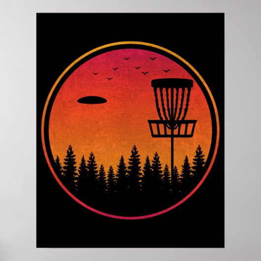  schijf Golf Frisbee Player Retro Poster (Voorkant)