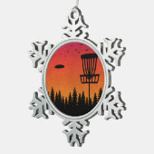  schijf Golf Frisbee Player Retro Tin Sneeuwvlok Ornament (Rechts)