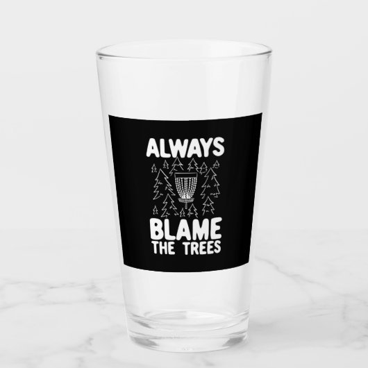 Schijf Golf geeft altijd de schuld aan de bomen Glas (Voorkant)