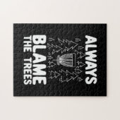 Schijf Golf geeft altijd de schuld aan de bomen Legpuzzel (Horizontaal)