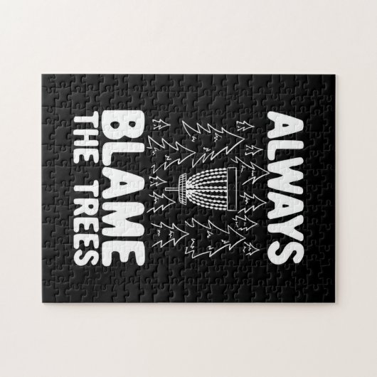 Schijf Golf geeft altijd de schuld aan de bomen Legpuzzel (Horizontaal)