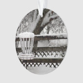 Schijf Golf Goal Post in sneeuw Ornament (voorkant)