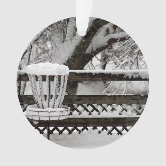 Schijf Golf Goal Post in sneeuw Ornament (voorkant)