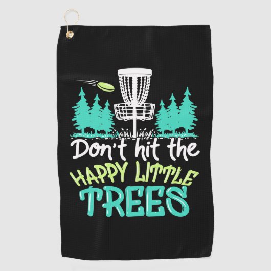 Schijf Golf hakt de gelukkige kleine bomen Golfhanddoek (Voorkant)