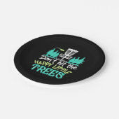 Schijf Golf hakt de gelukkige kleine bomen Papieren Bordje (Gekanteld)