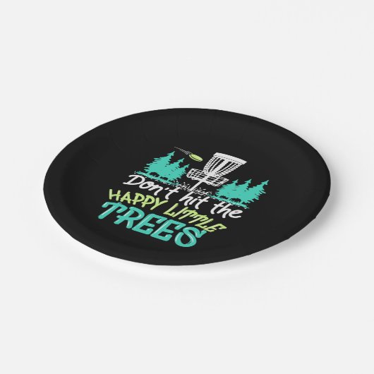 Schijf Golf hakt de gelukkige kleine bomen Papieren Bordje (Gekanteld)