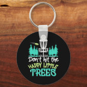Schijf Golf hakt de gelukkige kleine bomen Sleutelhanger (Voorkant)