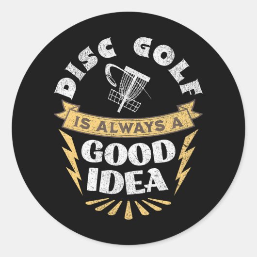 Schijf Golf is altijd een goed idee Ronde Sticker (Voorkant)