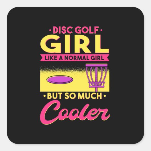 Schijf Golf is cool Vierkante Sticker (Voorkant)