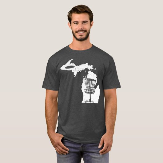 Schijf Golf Lover Cool Michigan Map Schijf Golf Gi T-shirt (Voorkant volledig)