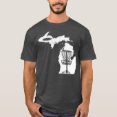 Schijf Golf Lover Cool Michigan Map Schijf Golf Gi T-shirt (Voorkant)