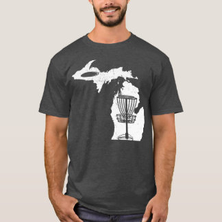Schijf Golf Lover Cool Michigan Map Schijf Golf Gi T-shirt