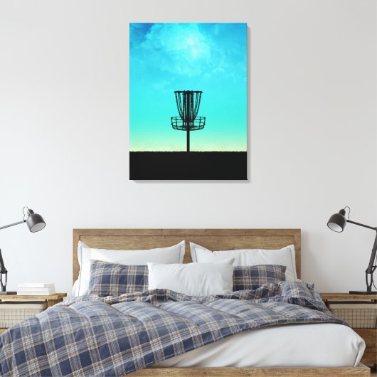 Schijf-Golf-mandje Canvas Afdruk (Insitu (Slaapkamer))