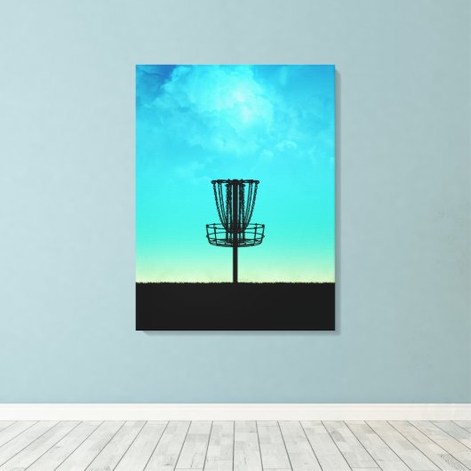 Schijf-Golf-mandje Canvas Afdruk (Insitu (Houten vloer))