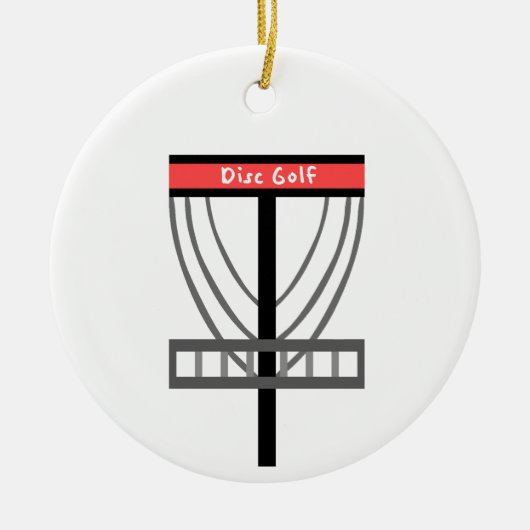 Schijf-Golf-mandje Keramisch Ornament (Voorkant)