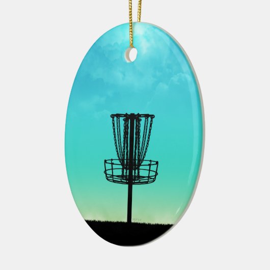 Schijf Golf mandje Keramisch Ornament (Links)