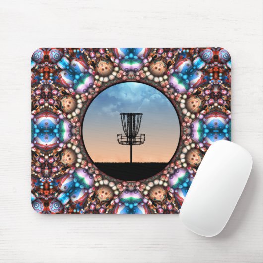 Schijf-Golf-mandje Muismat (Met muis)