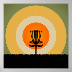 Schijf-Golf-mandje Poster