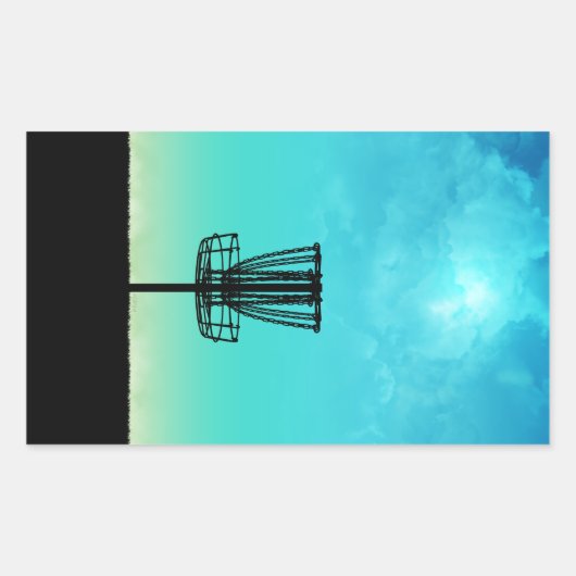 Schijf-Golf-mandje Rechthoekige Sticker (Voorkant)