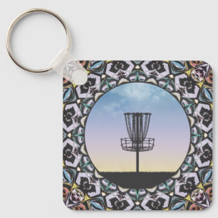 Schijf-Golf-mandje Sleutelhanger