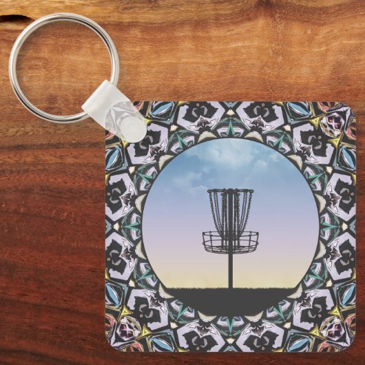 Schijf-Golf-mandje Sleutelhanger (Voorkant)