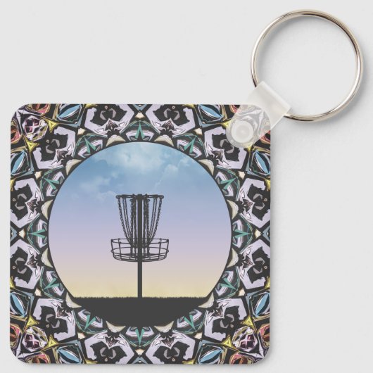 Schijf-Golf-mandje Sleutelhanger (Achterkant)