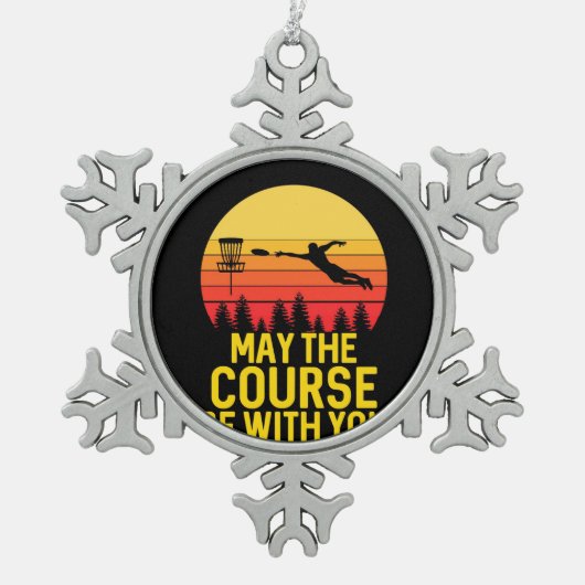 Schijf Golf met jou Tin Sneeuwvlok Ornament (Voorkant)