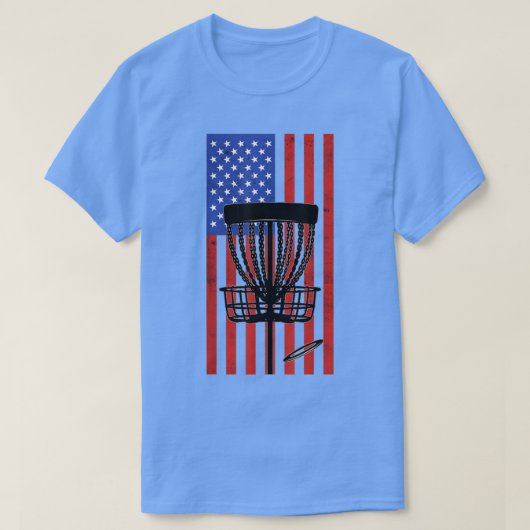 Schijf Golf  Onderdruk Amerikaanse vlag 4e van T-shirt (Design voorkant)