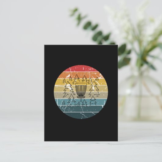 Schijf Golf Retro Briefkaart (Staand voorkant)